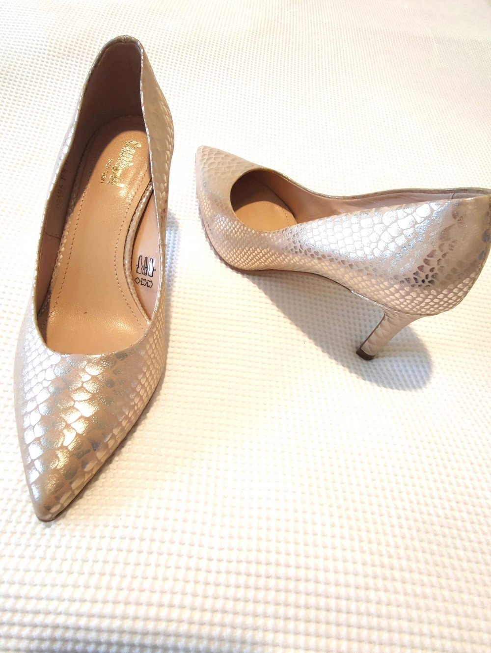 Conhpol Luxury Leather Heels EU 36 |  Shimmery Champagne